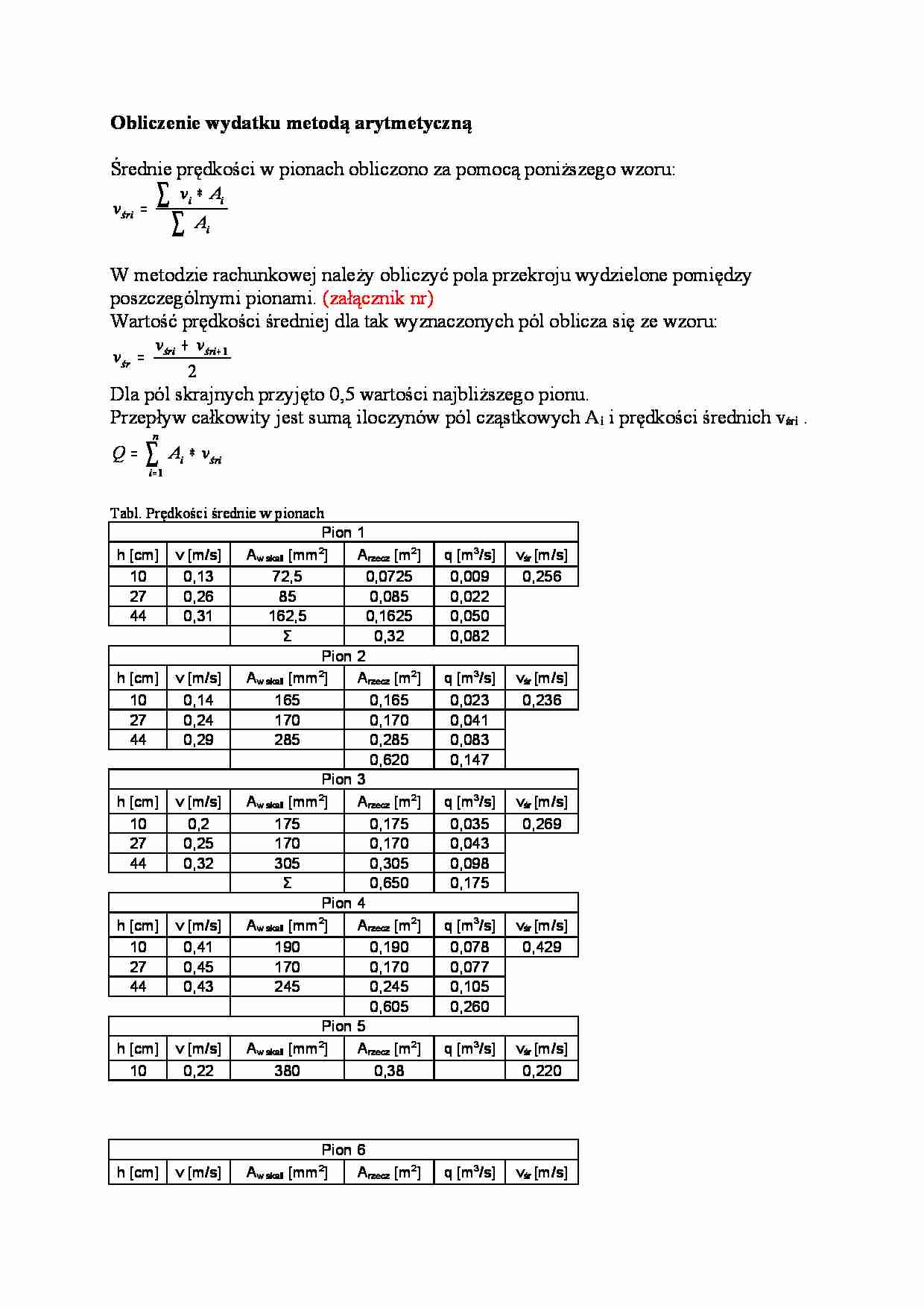Obliczenie wydatku metodą arytmetyczną - omówienie - strona 1
