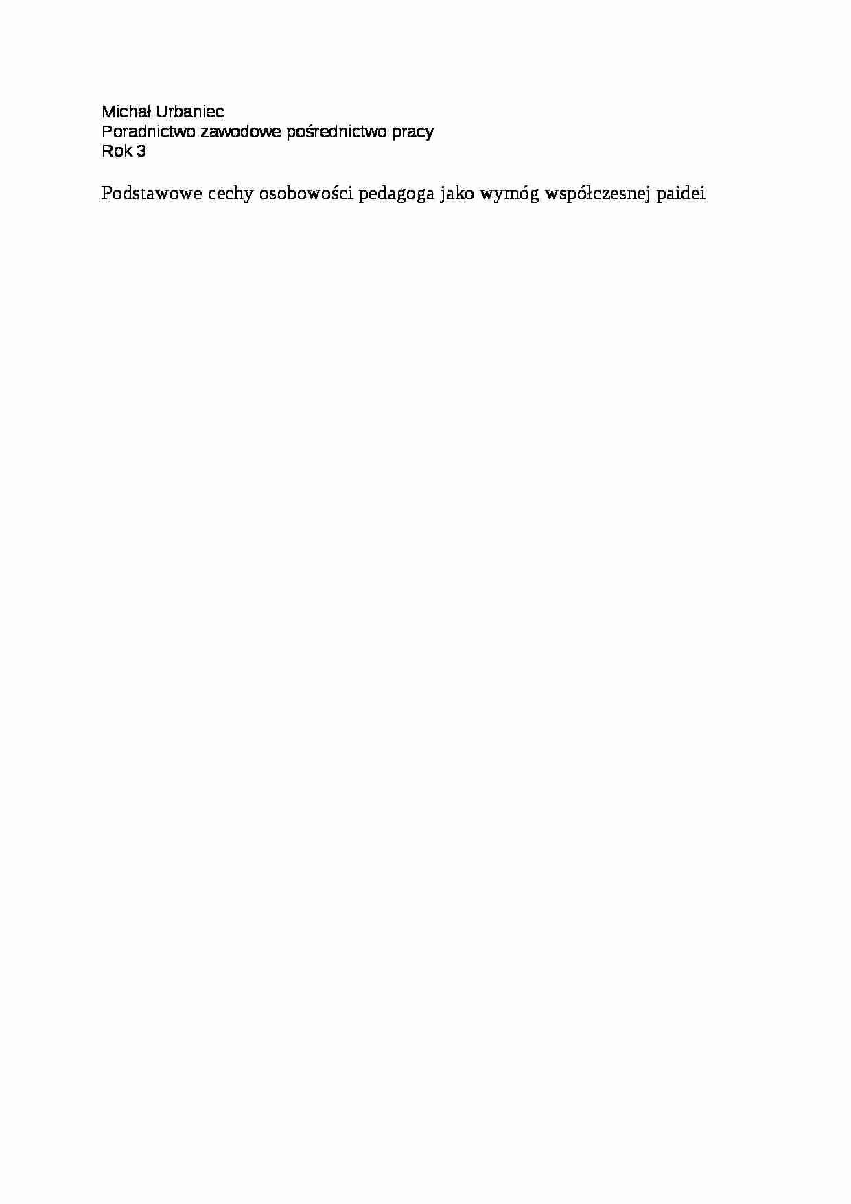 Poradnictwo zawodowe pośrednictwo pracy- pedagogika - strona 1