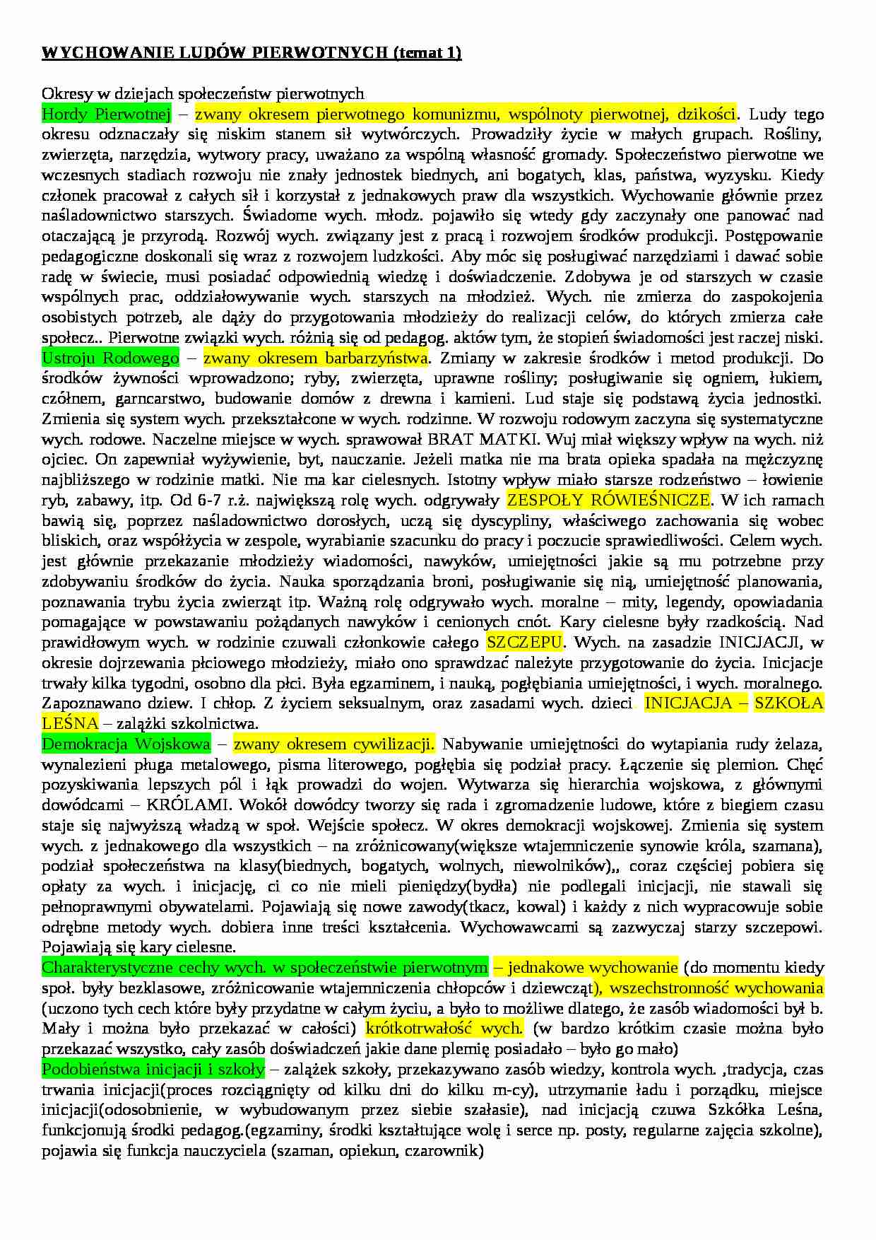 Historia pedagogiki- pedagogika - strona 1