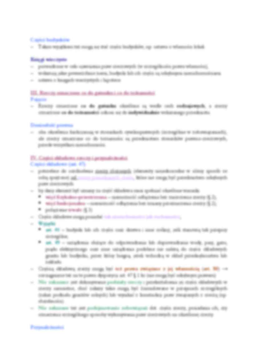 Rzeczy-opracowanie  - Części składowe rzeczy i przynależności - strona 2