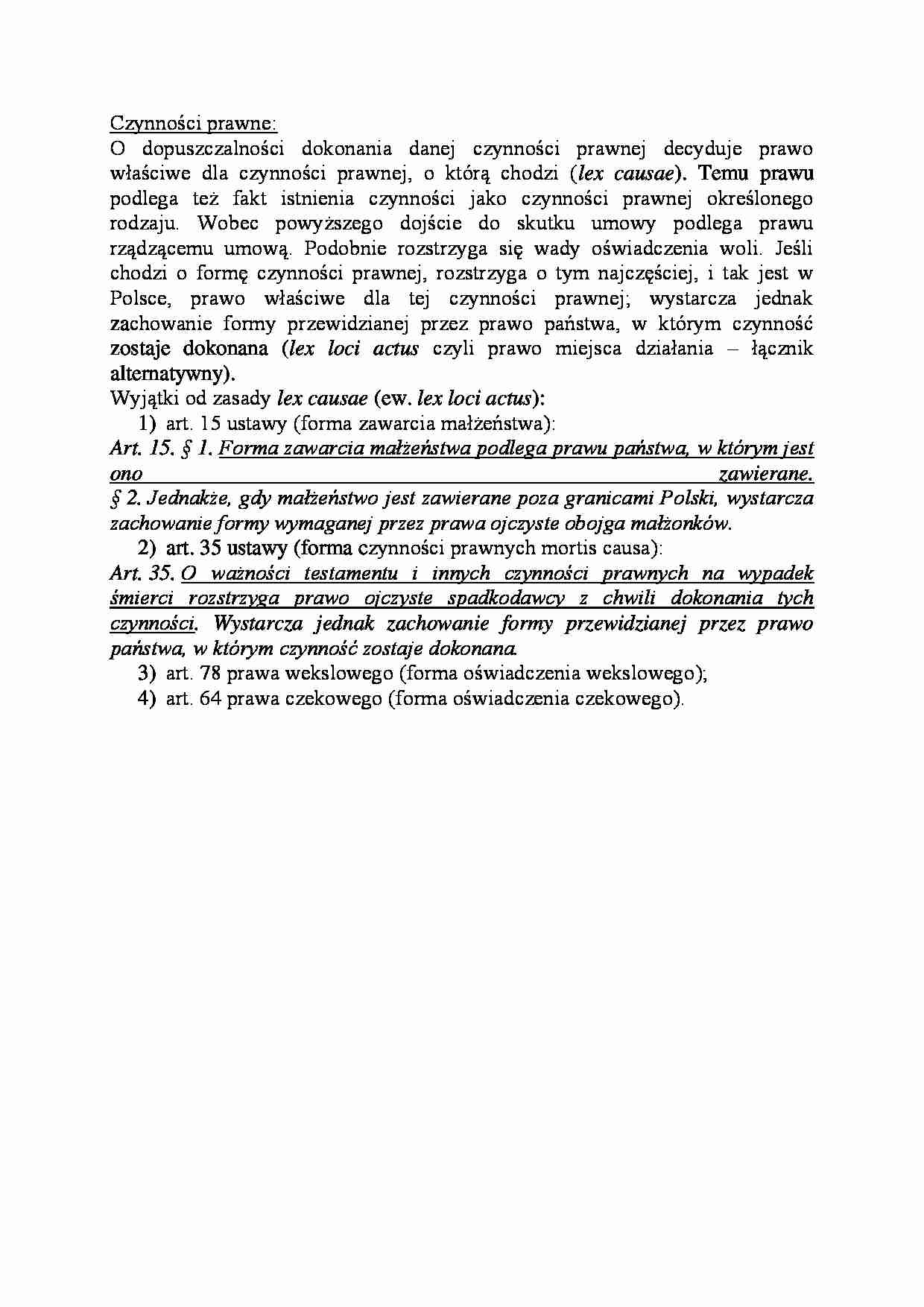 Czynności prawne-opracowanie - strona 1