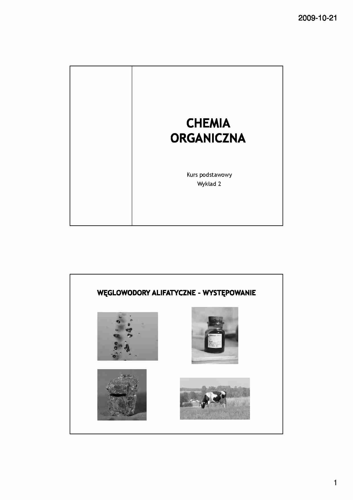 cchemia organiczna - alkany - omówienie - strona 1