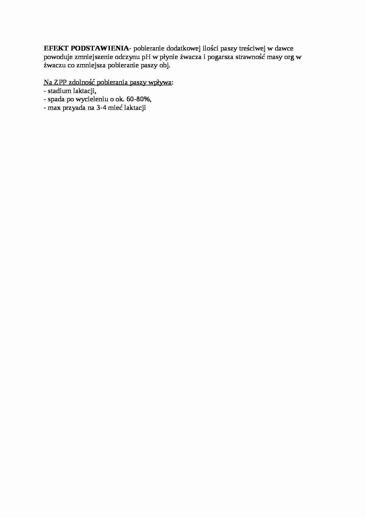 Trawienie poligastryczne- efekt podstawienia - opracowanie, sem IV - strona 1