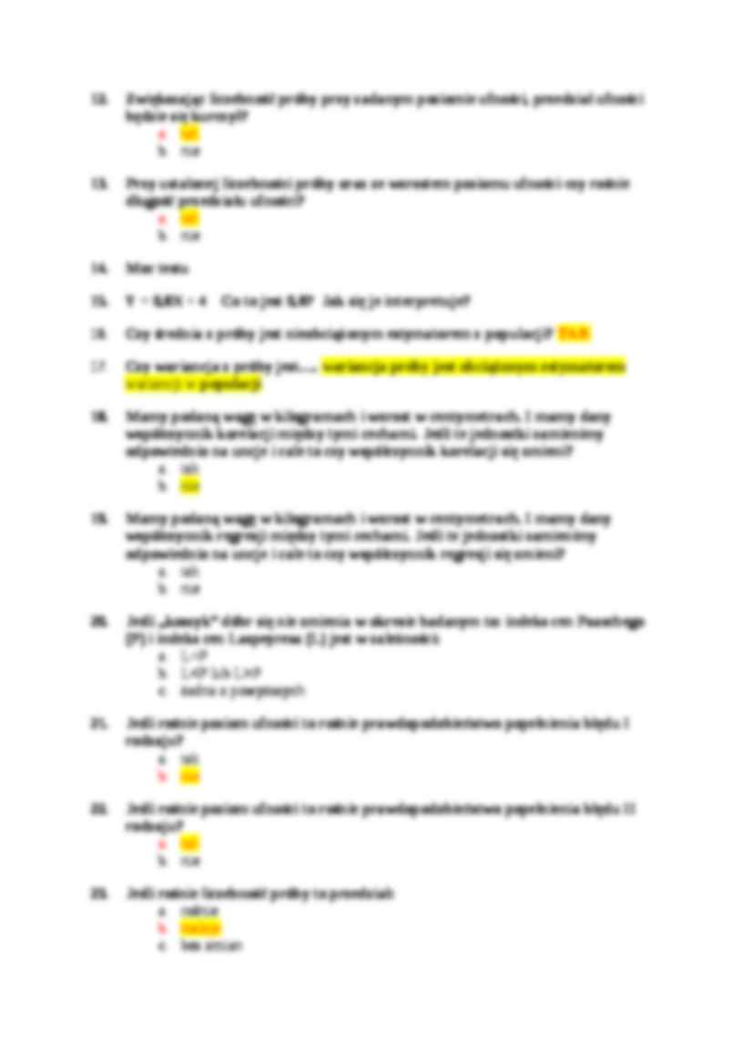 Statystyka opisowa - pytania egzamin inne, (sem III) - strona 2