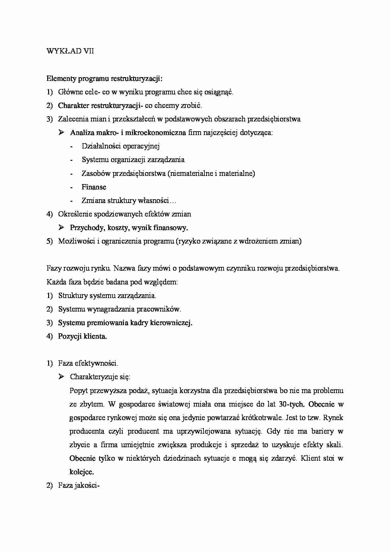 Zarządzanie przedsiębiorstwem - wykład 7, (Sem. V) - strona 1