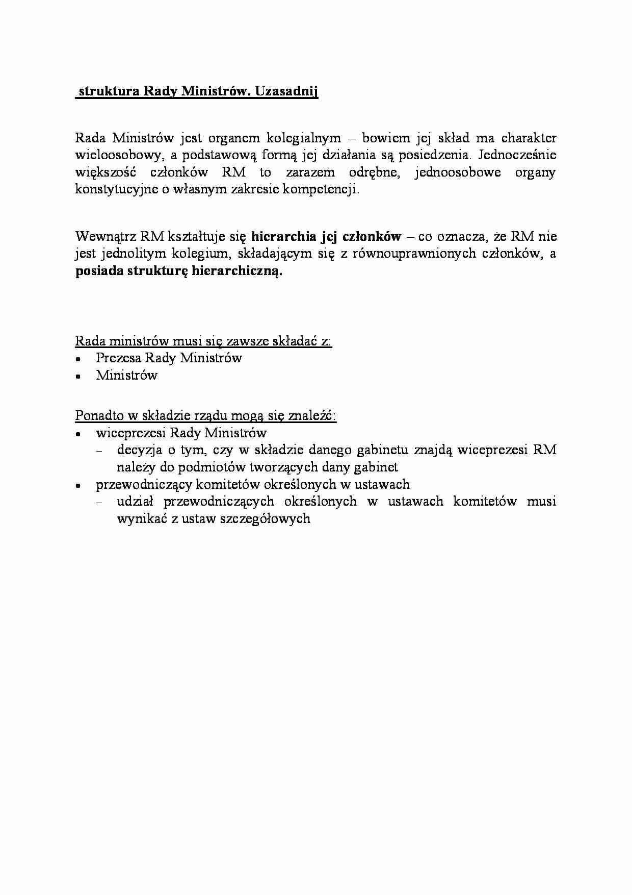 struktura Rady Ministrów - omówienie - strona 1