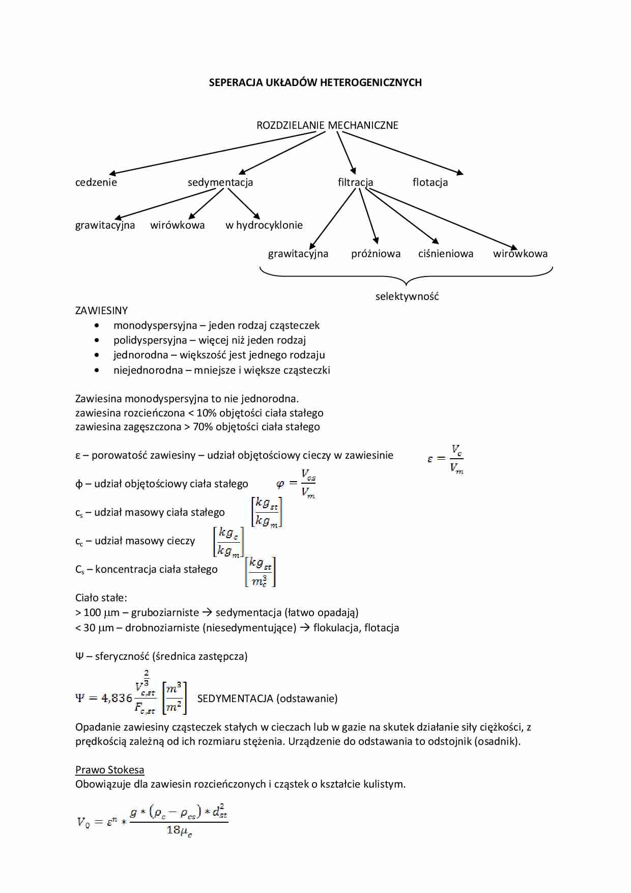 Separacja układów heterogenicznych- opracowanie - strona 1