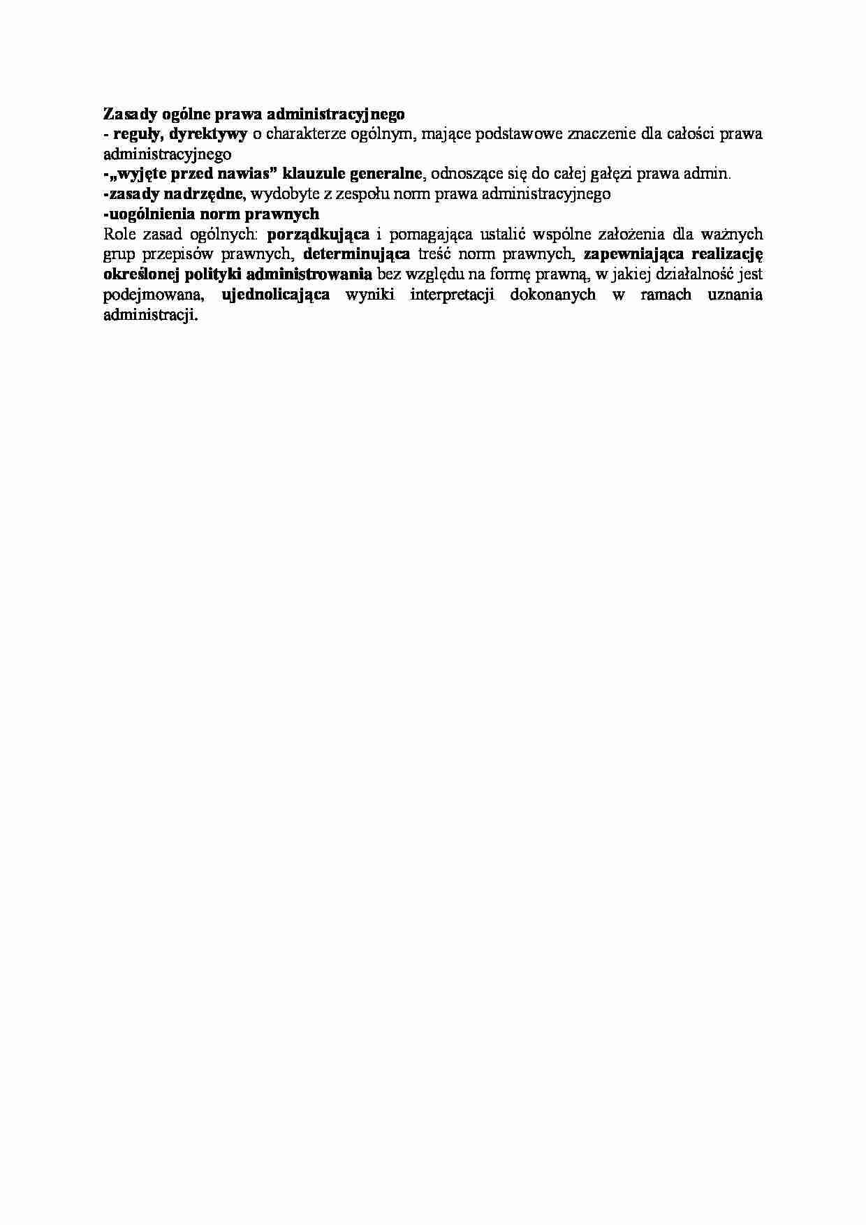 Zasady ogólne prawa administracyjnego - wykład - strona 1