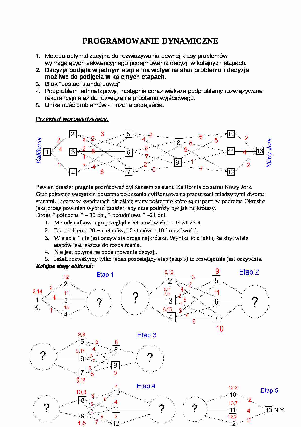 Programowanie dynamiczne - wykład - strona 1