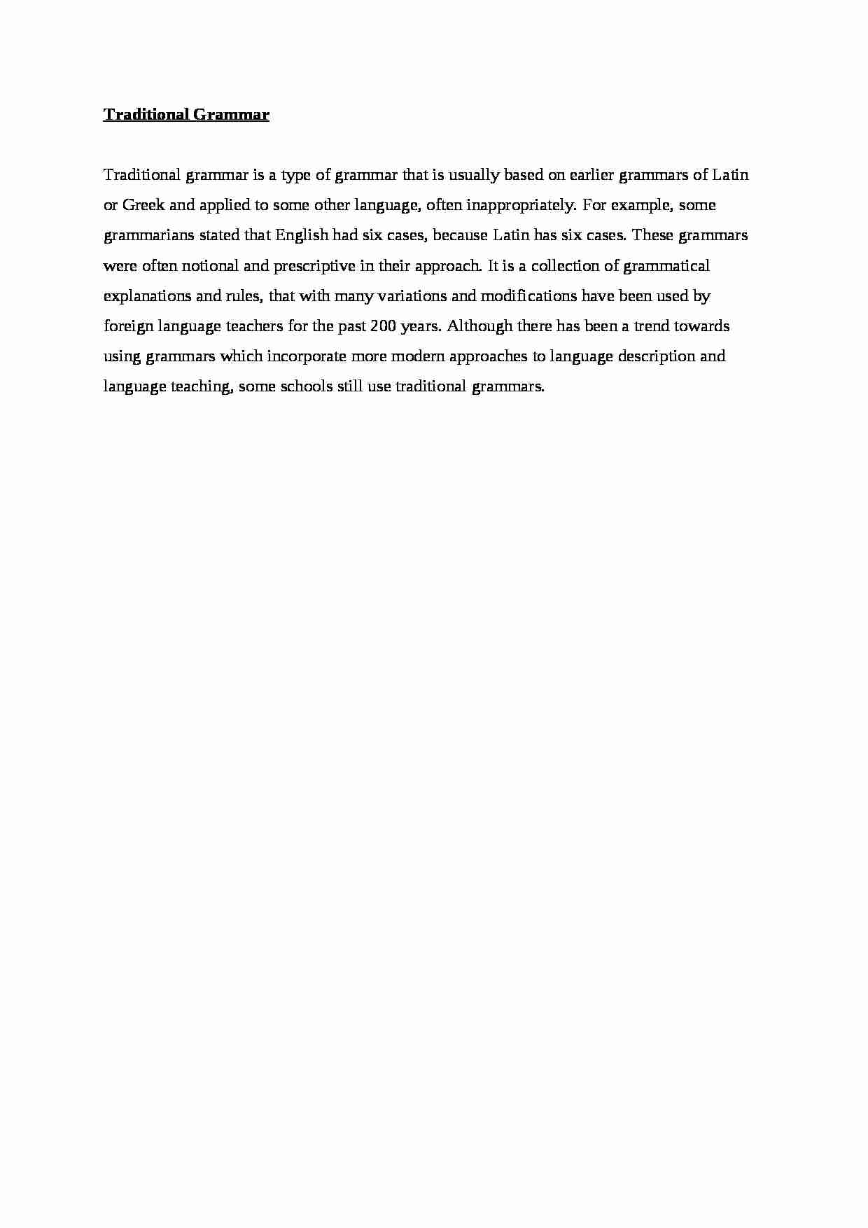 Traditional Grammar-opracowanie - strona 1
