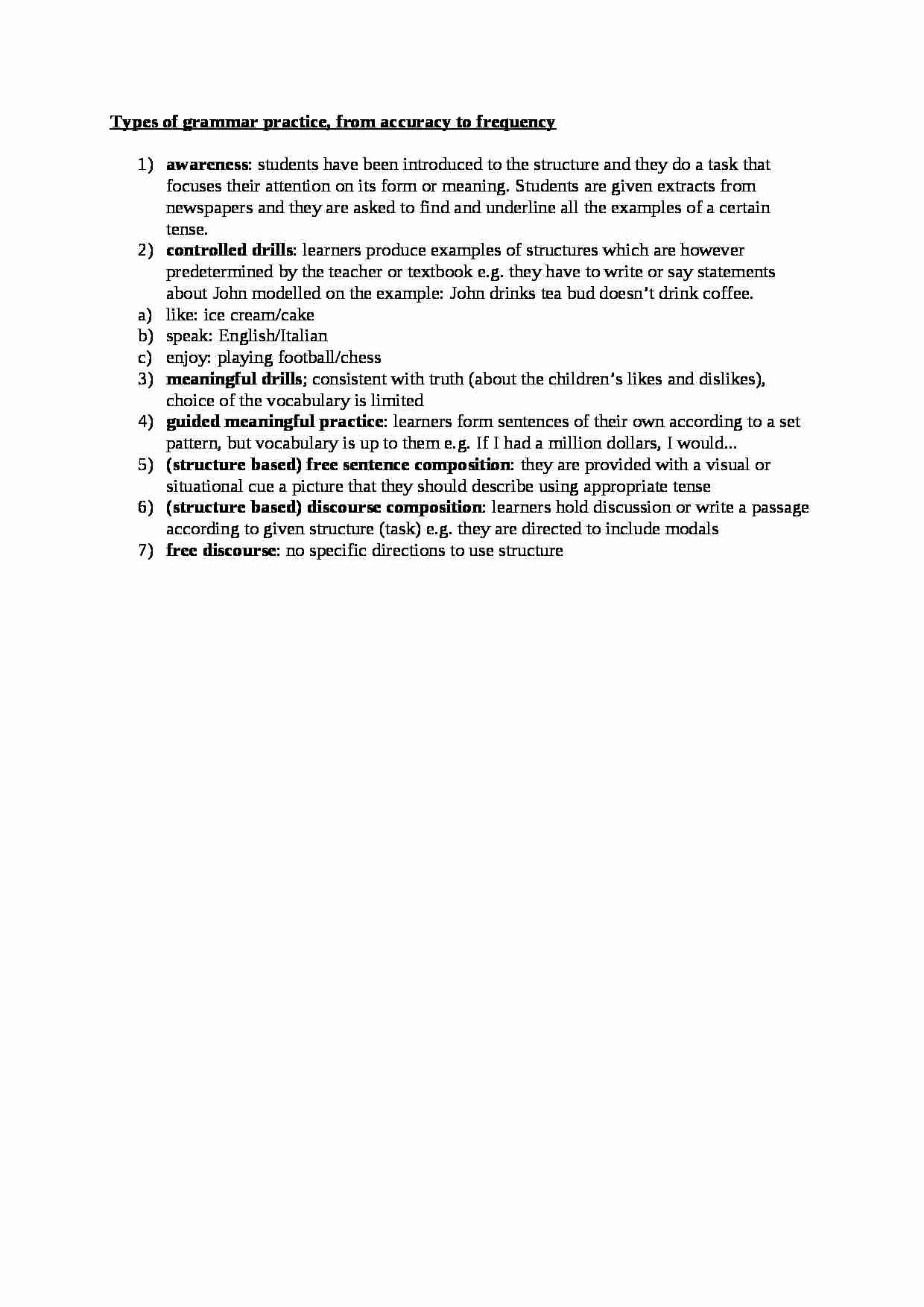 Types of grammar practice-opracowanie - strona 1