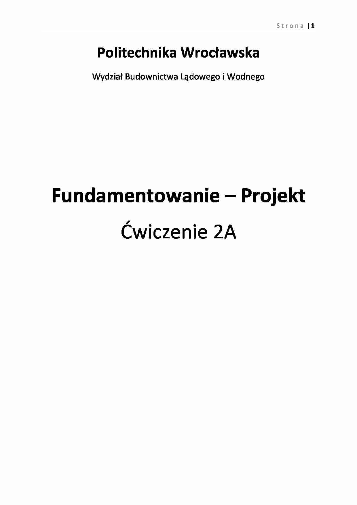 Fundamentowanie - Projekt-Projekt 2A - strona 1