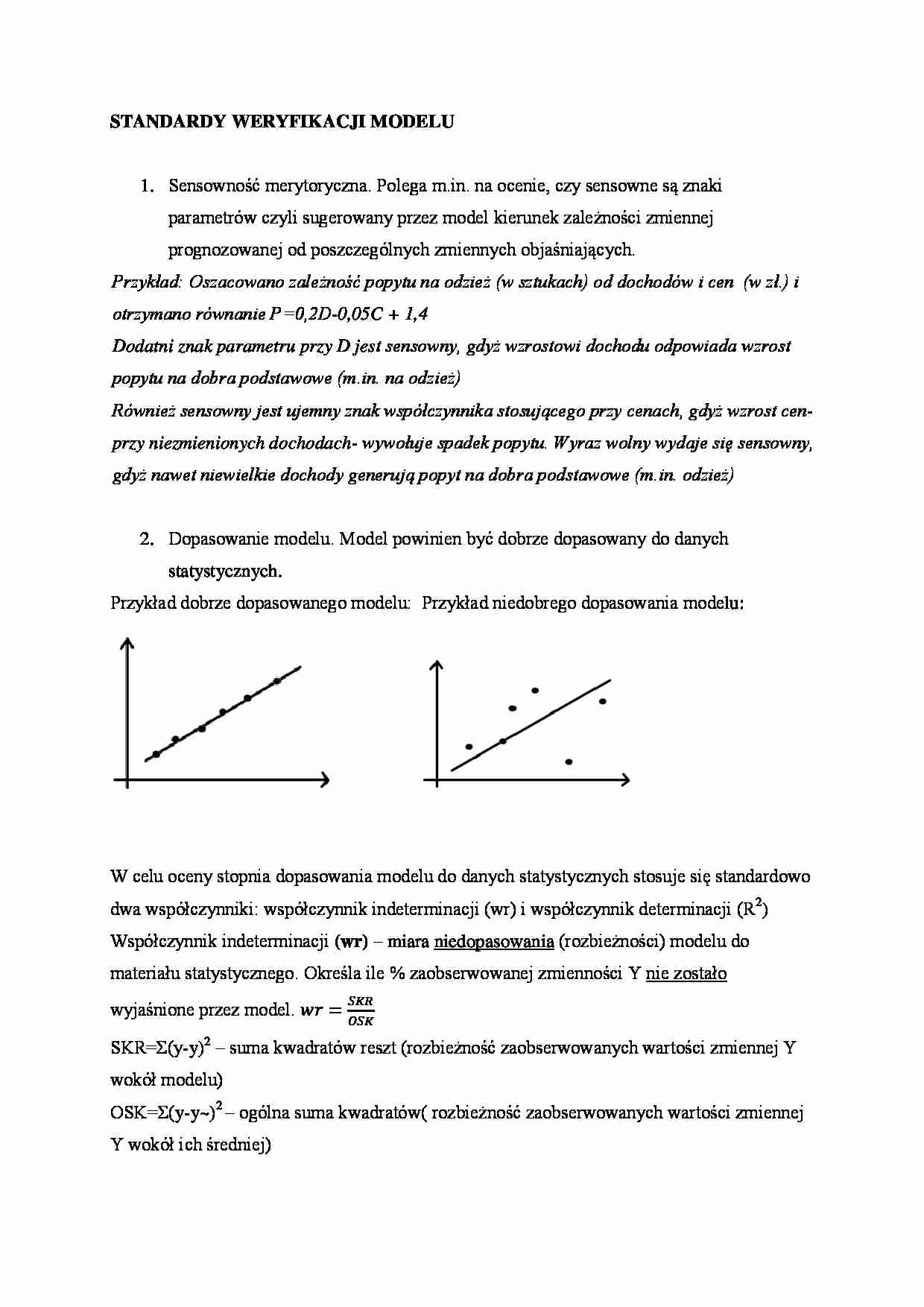 Standardy weryfikacji modelu - wykład - strona 1