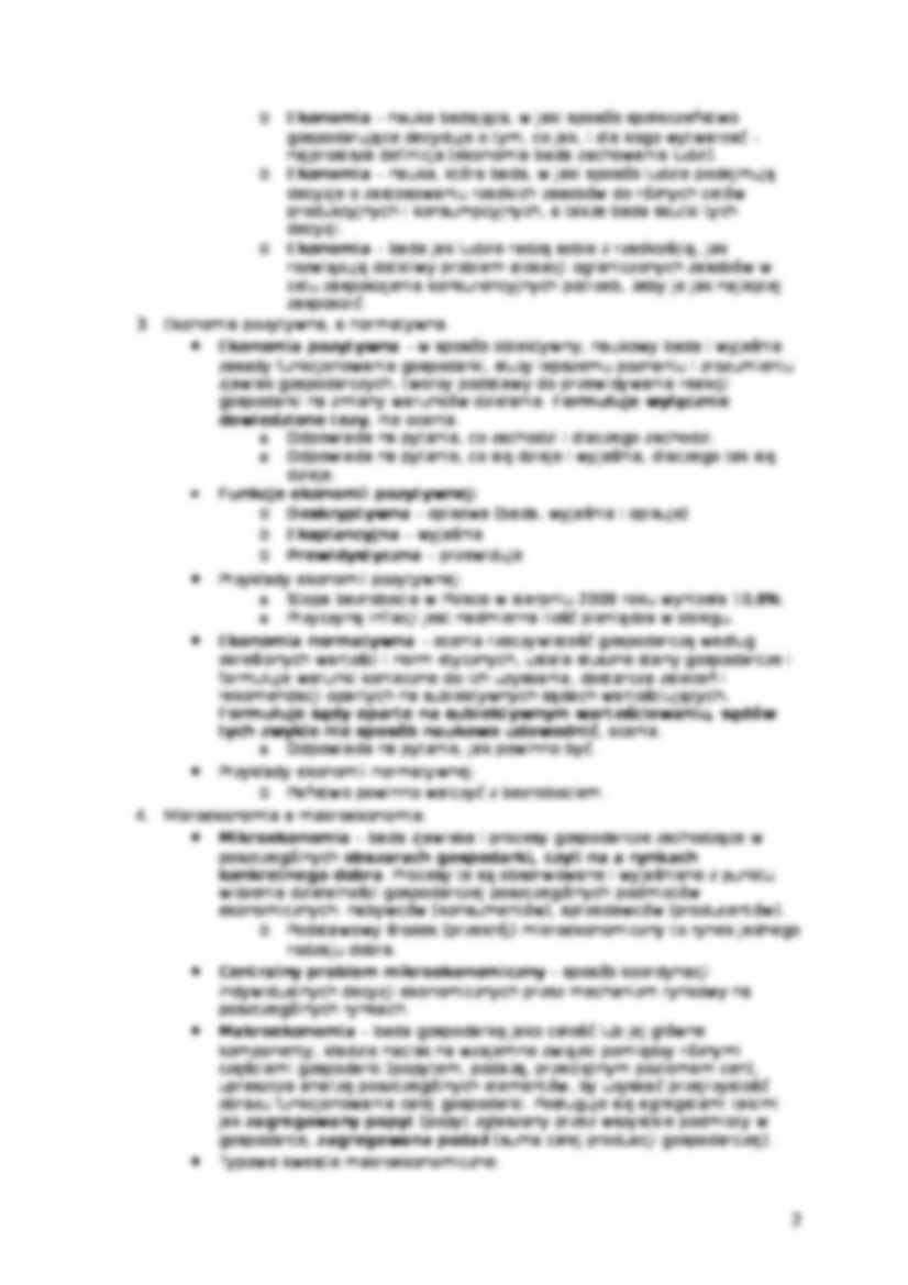 Mikroekonomia - notatki z wykładów z całego semestru - strona 2