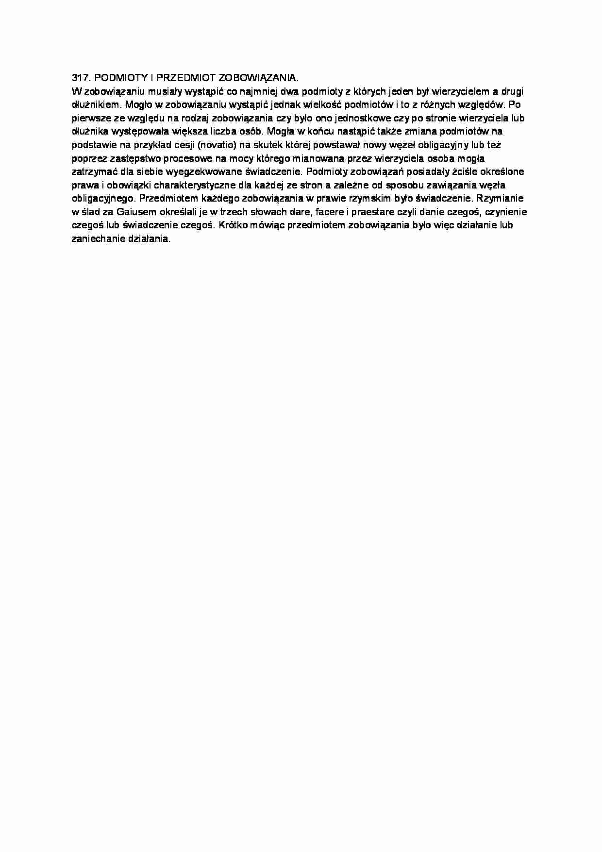 Podmoity i przedmiot zobowiązania-opracowanie - strona 1