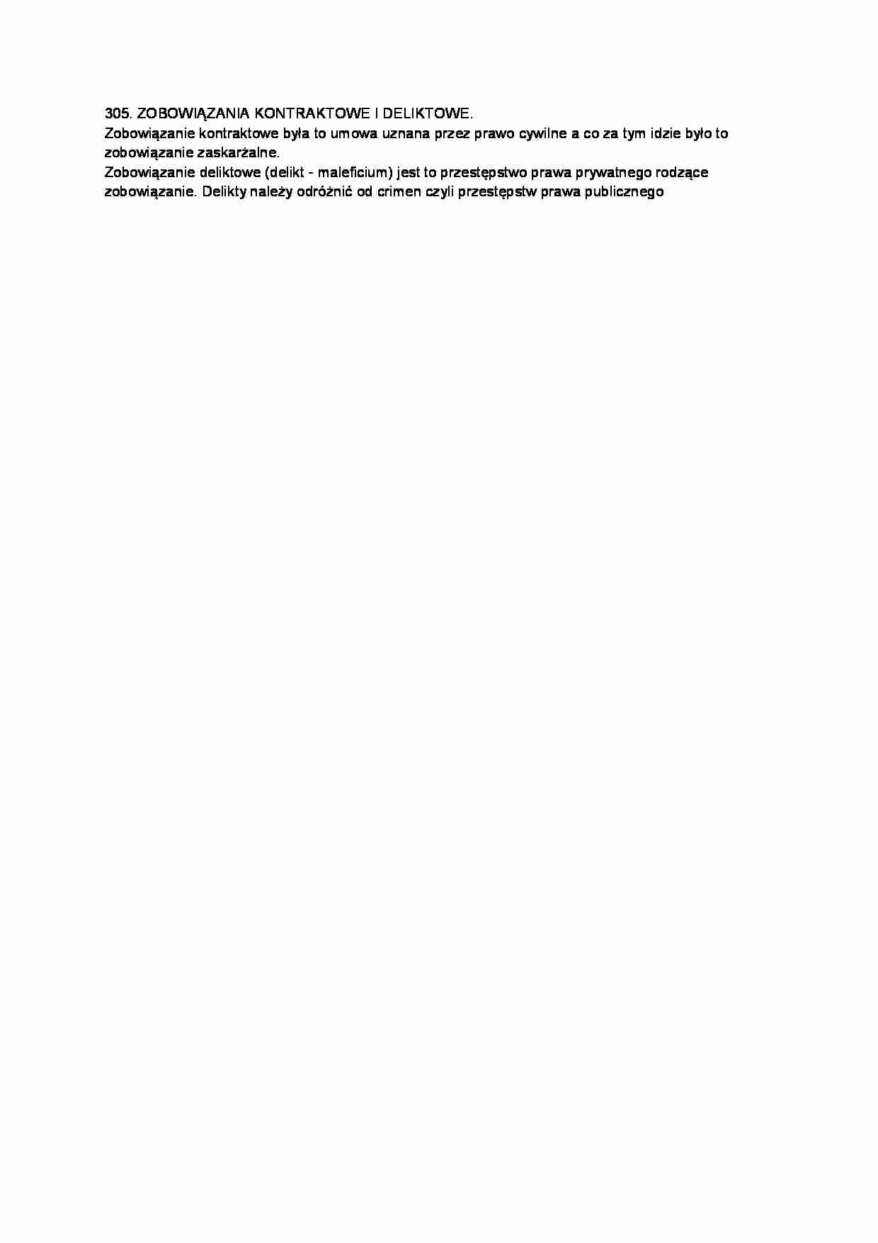 Zobowiązania kontraktowe i deliktowe-opracowanie - strona 1
