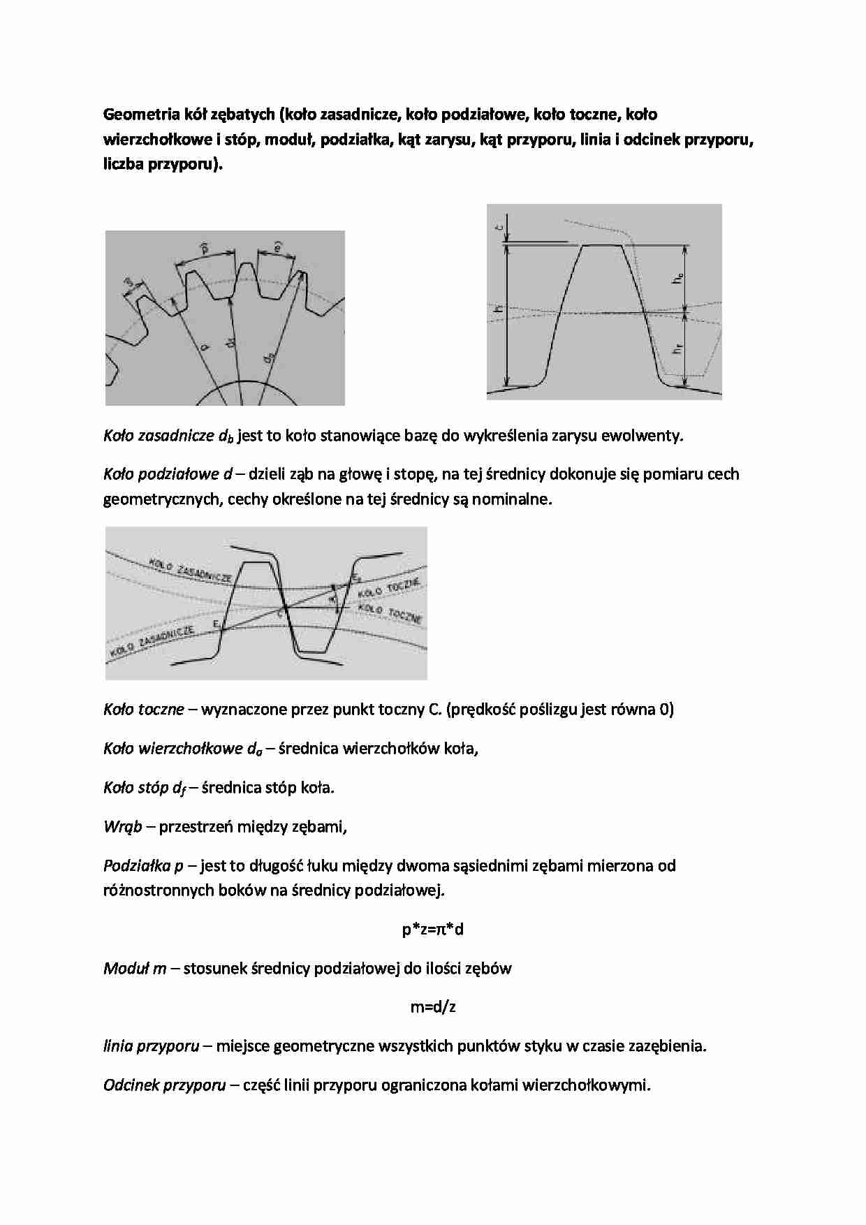 Geometria kół zębatych - wykład - strona 1