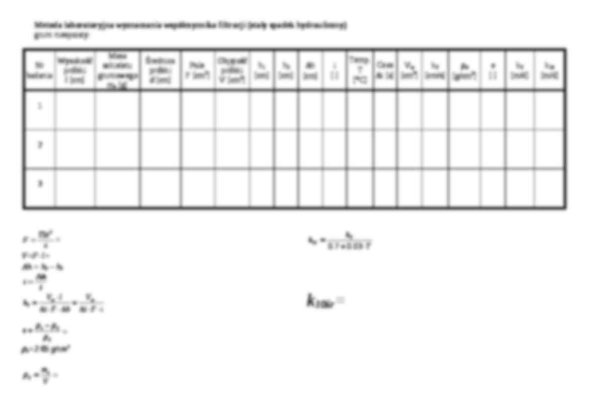Wyznaczanie współczynnika filtracji na podstawie wzorów empirycznych-opracowanie - strona 2
