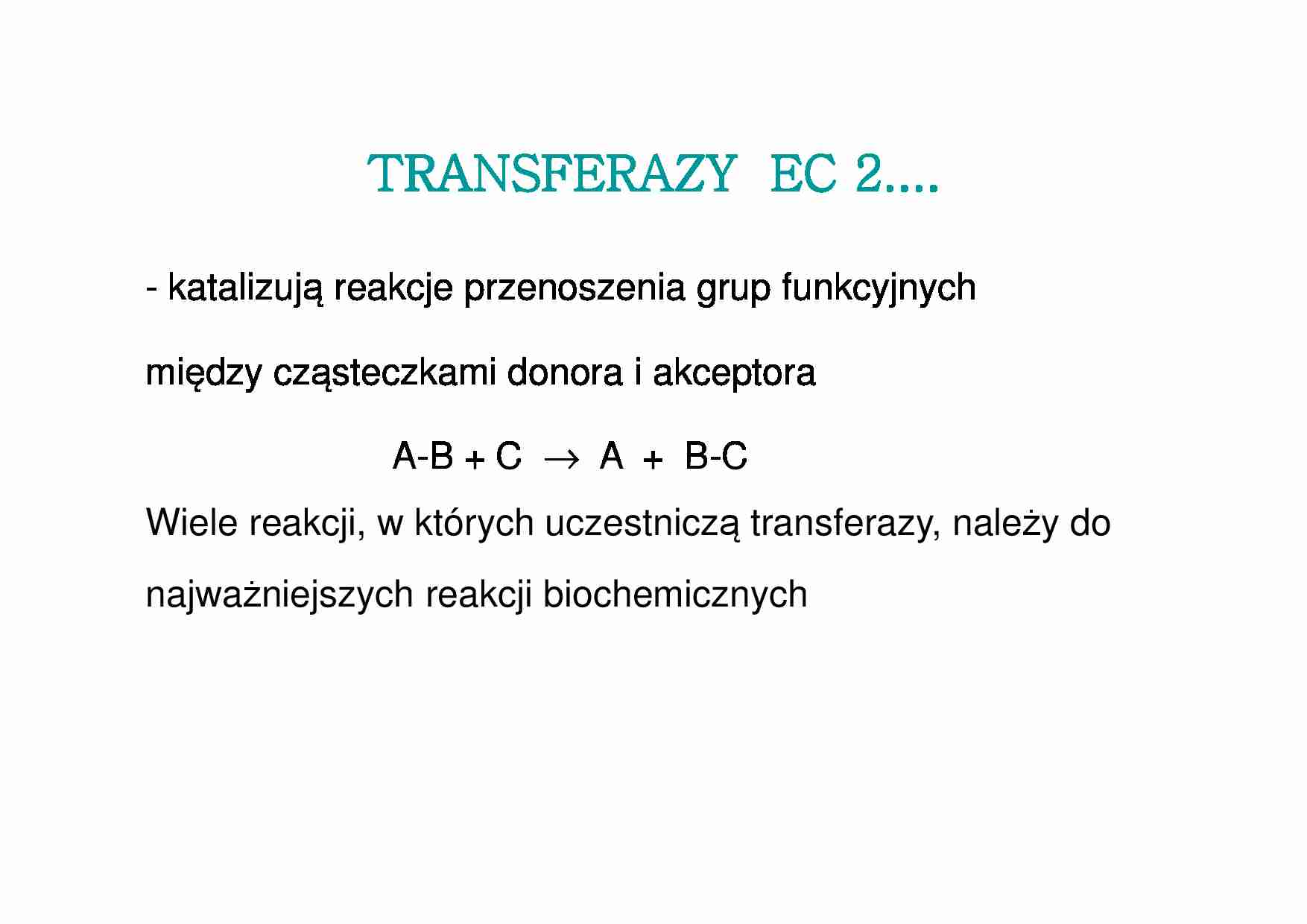 Transferazy- prezentacja - strona 1