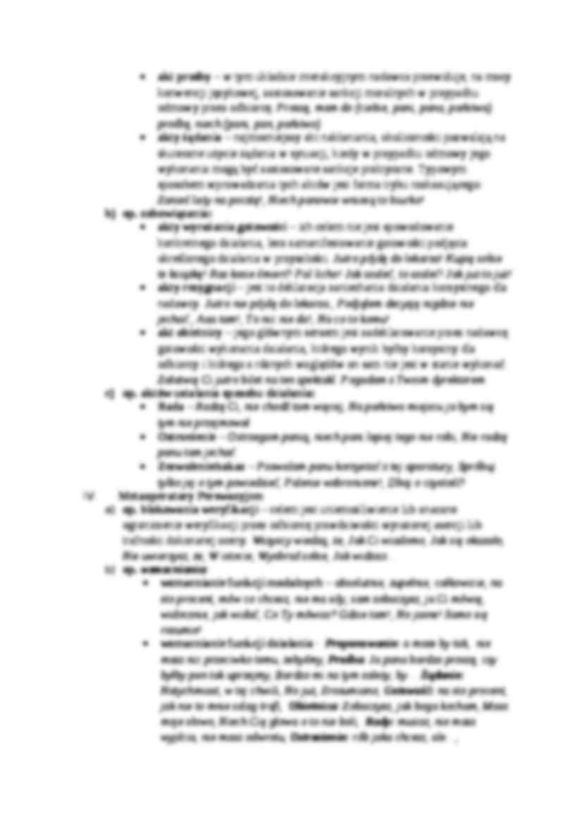 Operatory i warunki fortunności aktów mowy-opracowanie - strona 2