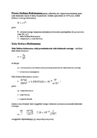 Liczba Strouhala oraz Prawo Stefana-Boltzmanna-opracowanie