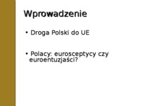 korzyści i koszty akcesji Polski do UE ćwiczenia prezentacja