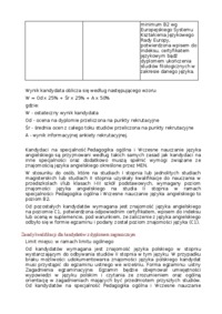 Zasady kwalifikacji na stopnia drugiego stopnia, Pedagogika, Uniwersytet Warszawski, Warszawa.
