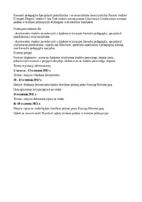Kryteria przyjęć II stopnia, niestacjonarne, pedagogika, specjalność przedszkolna i wczesnoszkolna (nauczycielska), Uniwersytet Pedagogiczny, Kraków