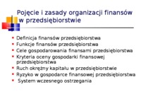 Pojęcie i zasady organizacji finansów w przedsiebiorstwie
