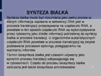 Proces syntezy białek