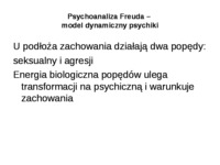 Psychoanaliza - Freuda i jej rozwój