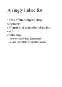 A singly linked list