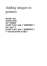 Adding integers to pointers