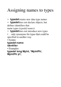 Assigning names to types