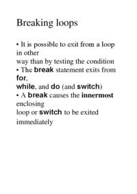 Breaking loops  - examples