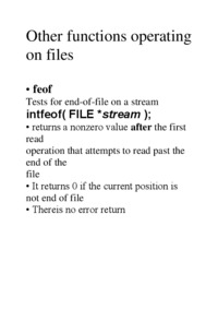 Other functions operating on files
