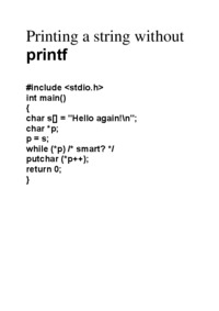 Printing a string without printf