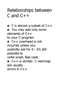 Relationships between C and C++