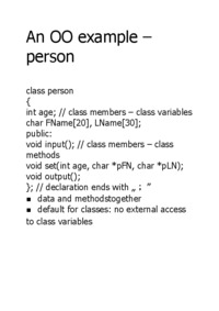 An OO example _ person