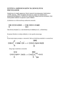 Wykład - synteza aminokwasów na dowolnym przykładzie