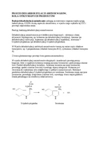Wykład - proces dekarboksylacji aminokwasów