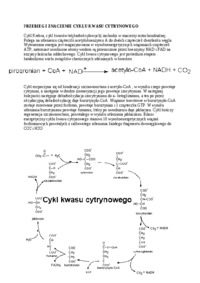 Przebieg i znaczenie cyklu kwasu cytrynowego - wykład, sem III