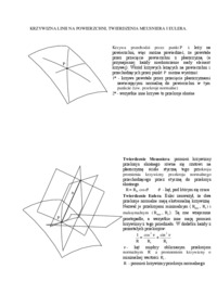 Krzywizna linii na powierzchnii, twierdzenia Meusniera i Eulera- opracowanie