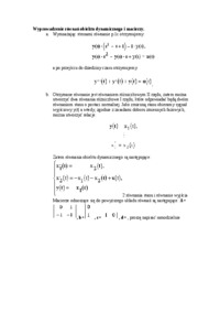 Wyprowadzenie równań obiektu dynamicznego i macierzy - wykład