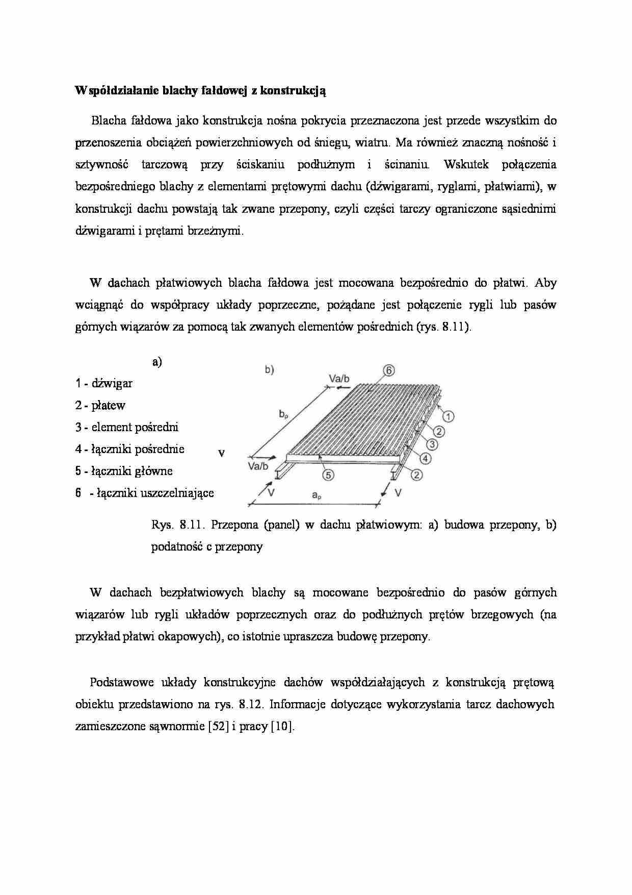 Współdziałanie blachy fałdowej z konstrukcją - strona 1