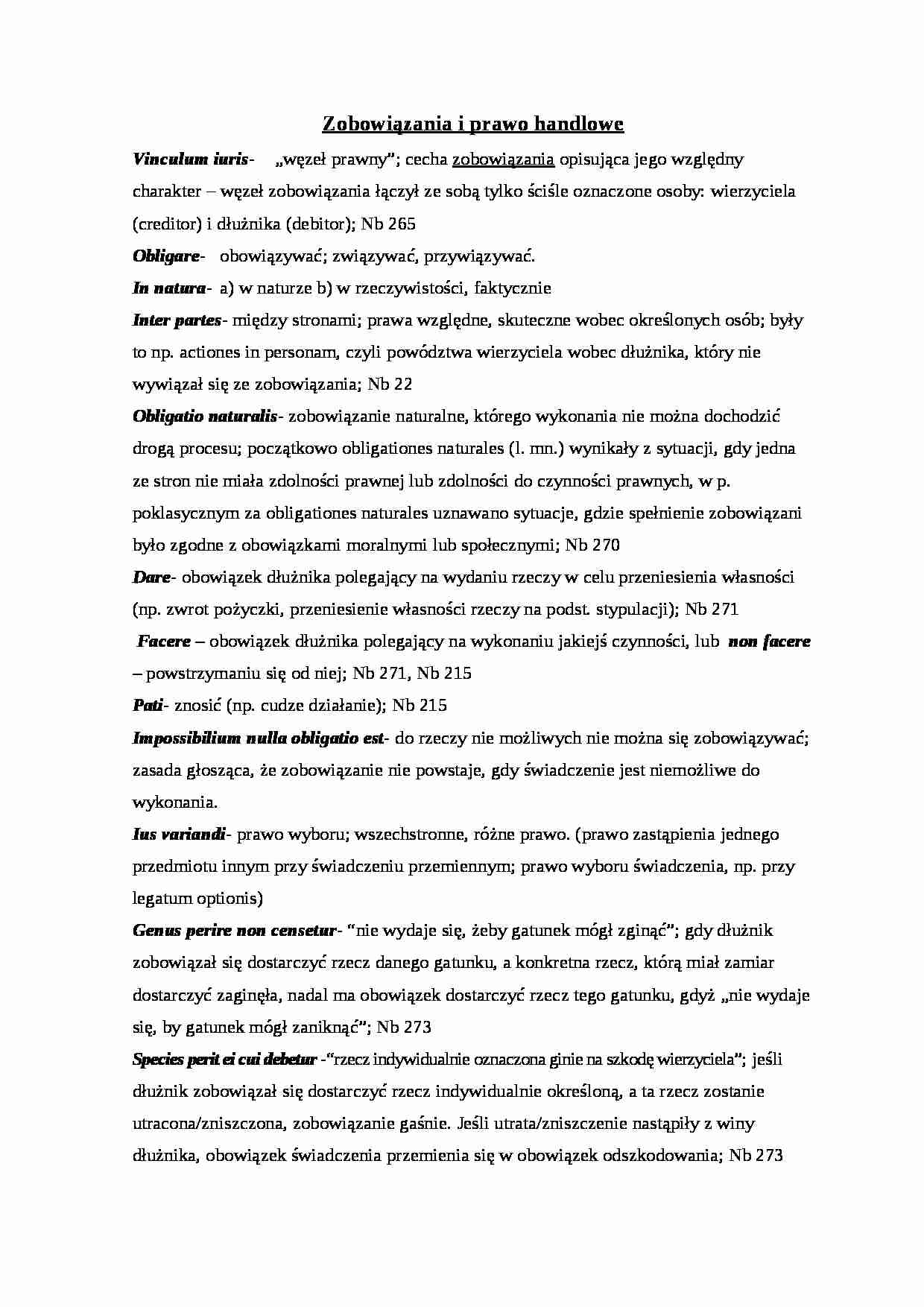 Łacińska terminologia prawnicza- tłumaczenia 2 - strona 1