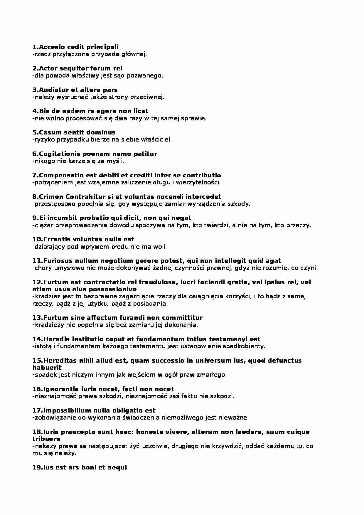  Lista przetłumaczonych terminów łacińskich - strona 1