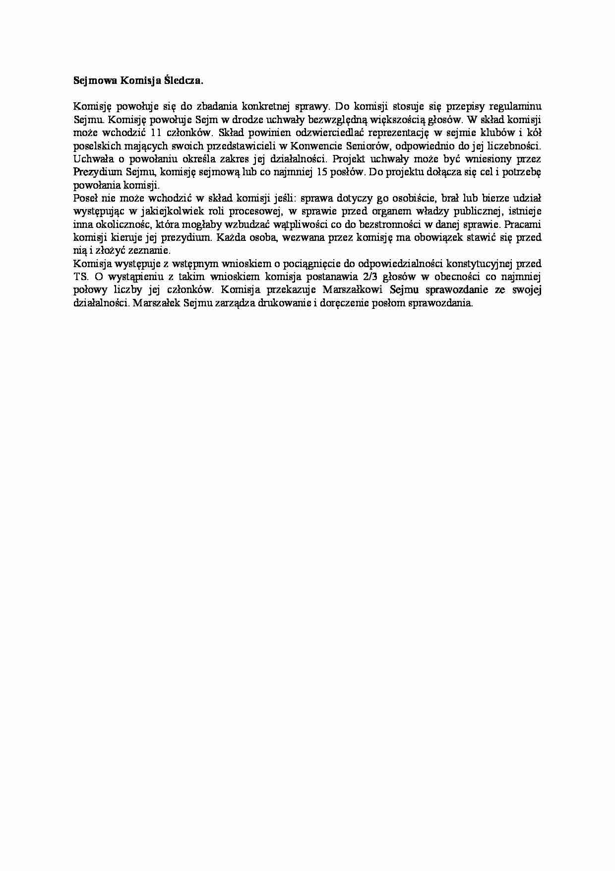  Sejmowa Komisja Śledcza-opracowanie - strona 1