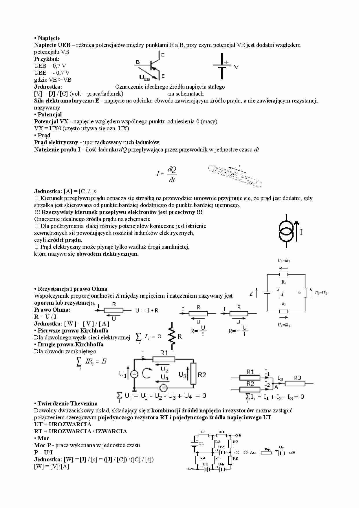 Elektronika-opracowanie zagadnień - strona 1