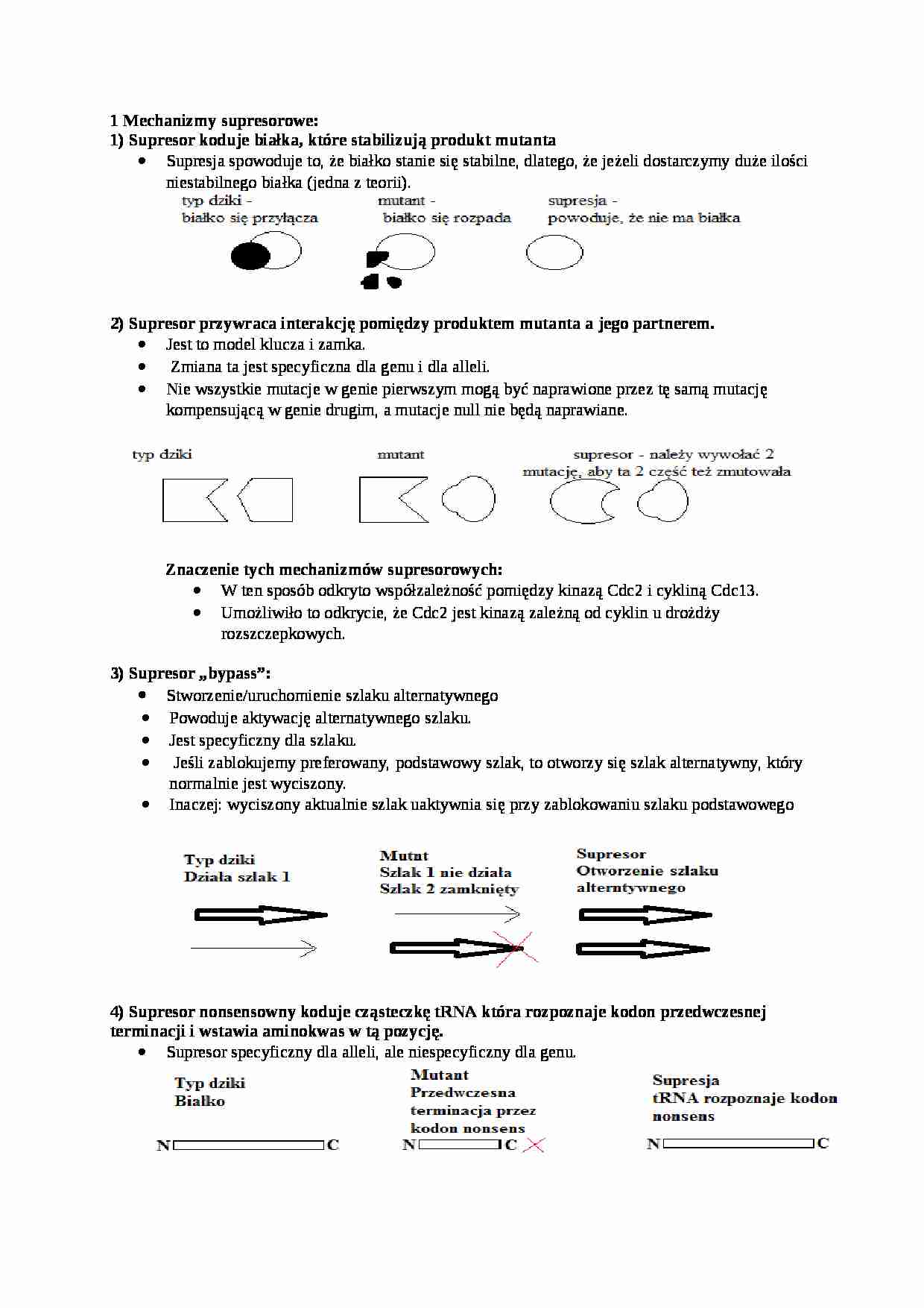 Genetyka grzybów,  Mechanizmy supresorowe - omówienie - strona 1